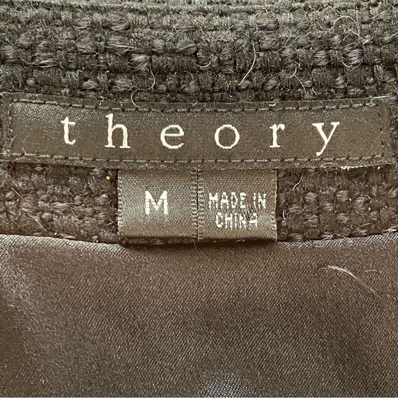 Theory | Tilford Black Tweed Elbow Sleeve Shrug Crop Jacket - Picture 6 of 8